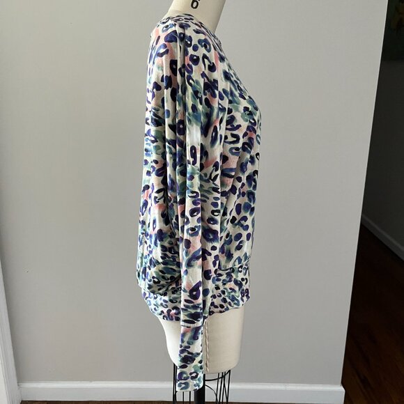 BB Dakota Steve Madden Colorful Leopard Animal Print long sleeve top Size Small - Picture 2 of 9